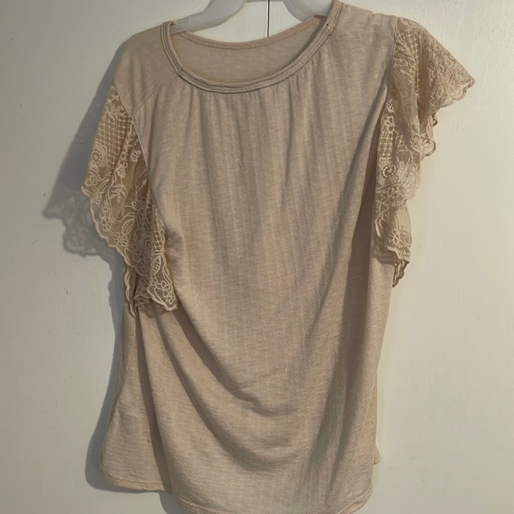 Beige Xhilaration Large Women’s shirt with lace on side